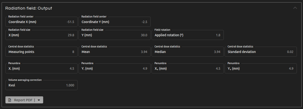 Radiation field: output